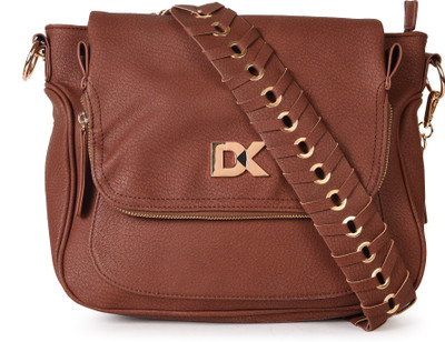 

Diana Korr Women Casual Brown PU Sling Bag