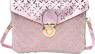 

Hawai Girls Evening/Party Pink PU Sling Bag