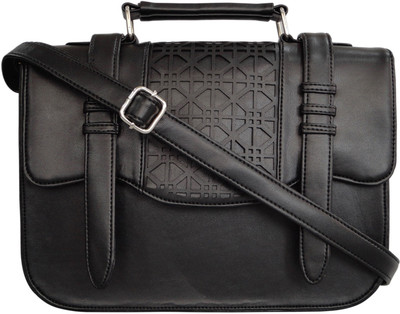 Toteteca Women Formal Black Leatherette Sling Bag