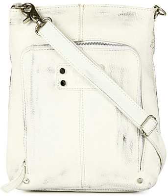 

Fume Men & Women White Genuine Leather Sling Bag