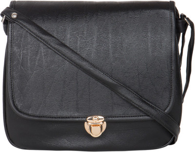 

MTE Girls Casual Black Leatherette Sling Bag