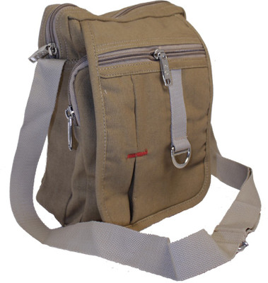 

American-Elm Men Casual Brown Cotton Sling Bag