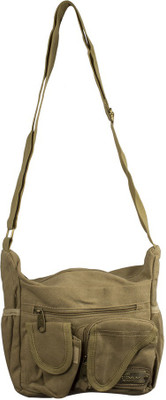 

Sky One Men Casual Beige Canvas Sling Bag