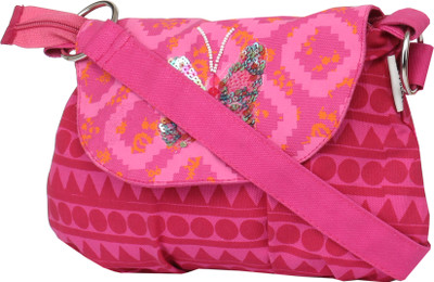 

Pickpocket Women Casual Pink Canvas Sling Bag
