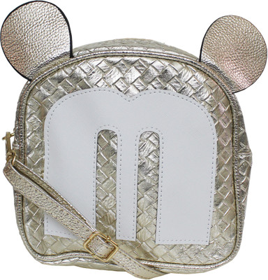 

Ravi Collections Girls Casual Gold Leatherette Sling Bag