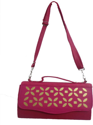 

Berries Boys & Girls Casual Pink Leatherette Sling Bag