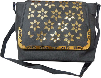 

Navaksha Women Grey PU Sling Bag