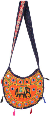 

Rajrang Women Casual Orange Cotton Sling Bag