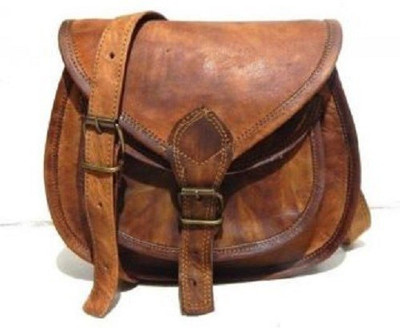 Pranjals House Girls Casual Brown Genuine Leather Sling Bag