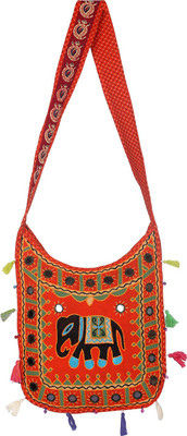 

Rajrang Women Casual Orange Cotton Sling Bag