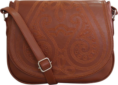 

Toteteca Women Casual Brown Leatherette Sling Bag