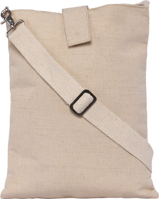 Campus Sutra Men & Women Casual Beige Jute Messenger Bag