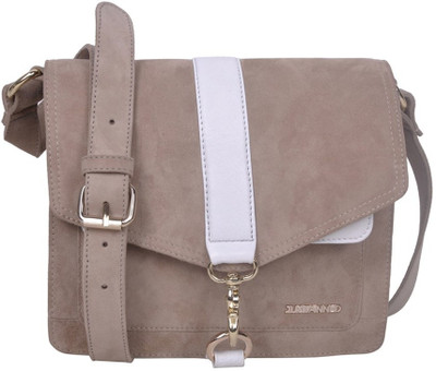 

Justanned Women Casual Beige Genuine Leather Sling Bag