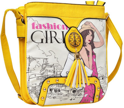

Hawai Women Casual Yellow PU Sling Bag