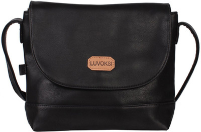 

Luvoksi Women Casual Black Leatherette Sling Bag