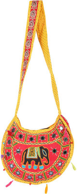 

Rajrang Women Casual Multicolor Cotton Sling Bag
