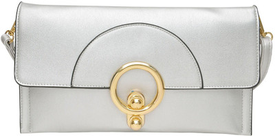 

Hawai Women Evening/Party Silver PU Sling Bag