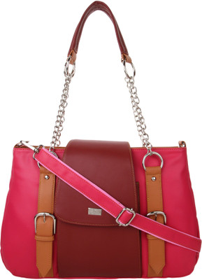 

K London Women Casual Pink, Maroon Leatherette Hand-held Bag, Maroon;pink