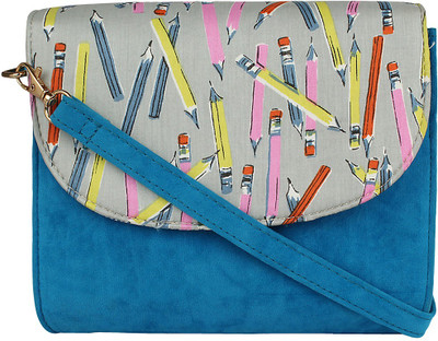 

Berrypeckers Women Casual Blue PU Sling Bag