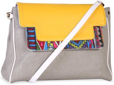 

Zaera Women Casual Grey PU Sling Bag