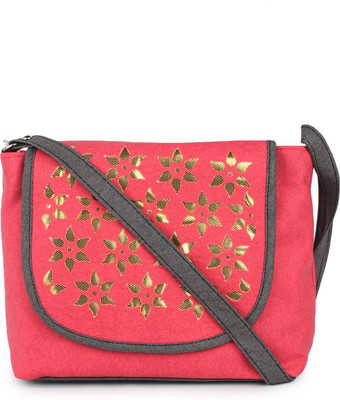 

Star Style Women Casual Red Leatherette Sling Bag
