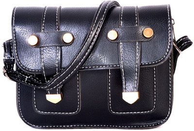 

Frosty Fashion Women Casual Black PU Sling Bag