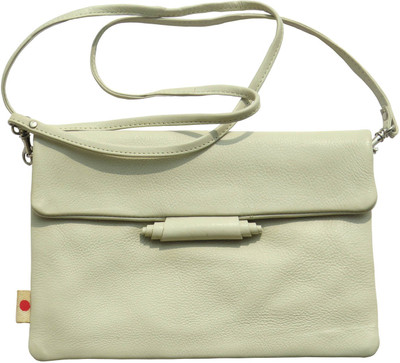 

Bhoomija Women Casual White Genuine Leather Sling Bag