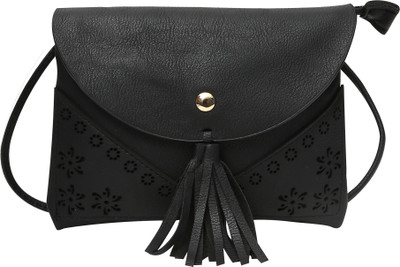 

Hawai Girls Evening/Party Black PU Sling Bag