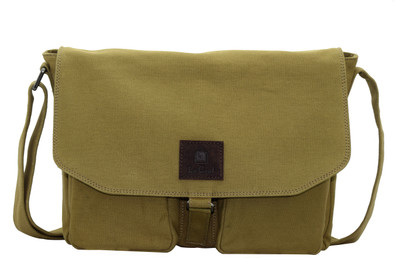 

Le Craf Men & Women Casual Khaki Canvas Sling Bag