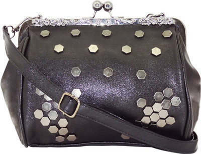 

Hi Look Women Casual Black PU Sling Bag