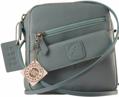 

eZeeBags Women Casual Grey Genuine Leather Sling Bag