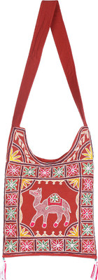

Rajrang Women Casual Red Cotton Sling Bag