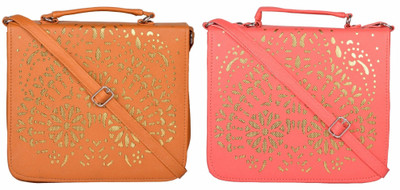 

Cuddle Women Casual Brown, Pink PU Sling Bag