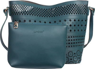 

Luvoksi Women Casual Green Leatherette Sling Bag
