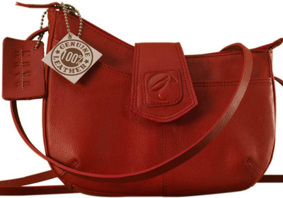 

eZeeBags Women Casual Red Genuine Leather Sling Bag