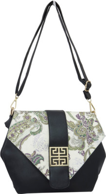 

Heels & Handles Women Casual Black PU Sling Bag