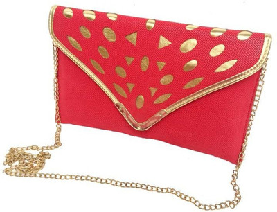 

Craftbazaar Women Casual Red Leatherette Sling Bag