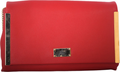 

Kleio Women Evening/Party Red PU Sling Bag