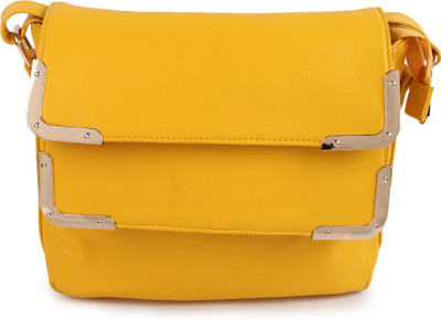 

Kleio Women Casual Yellow PU Sling Bag