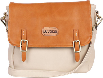 

Luvoksi Women Casual Beige, Tan PU Sling Bag
