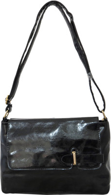 

Heels & Handles Women Casual Black Leatherette Sling Bag