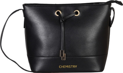 

Chemistry Women Casual Black PU Sling Bag