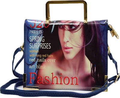 

Gospel Women Casual Blue Leatherette Sling Bag