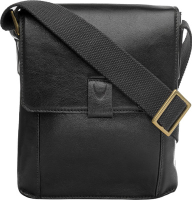 

Hidesign Men Formal Black Genuine Leather Messenger Bag