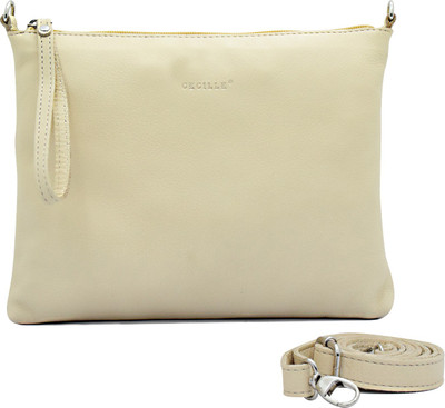 

Cecille Women Casual White Genuine Leather Sling Bag