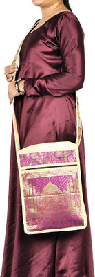 

Lal Haveli Women Casual Beige Silk Sling Bag