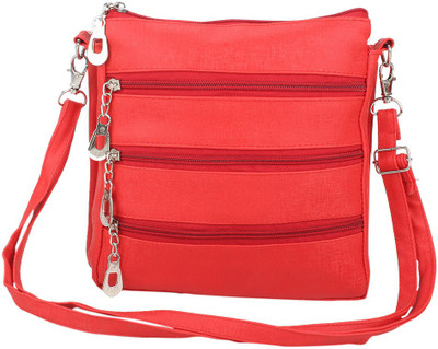 

Lovbird Women Casual Red PU Sling Bag