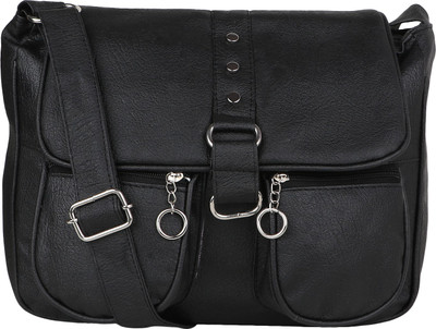 

Gyan Collections Women Casual Black PU Sling Bag