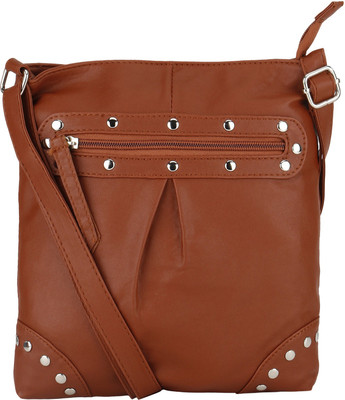

Bling It On Women Casual Brown PU Sling Bag