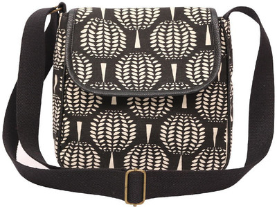 

Angesbags Women Black Canvas Sling Bag